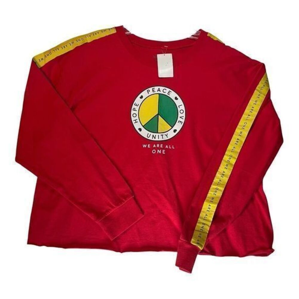 Mighty Fine T-Shirt Womens Size XXL Red Long Sleeve "We are all One"